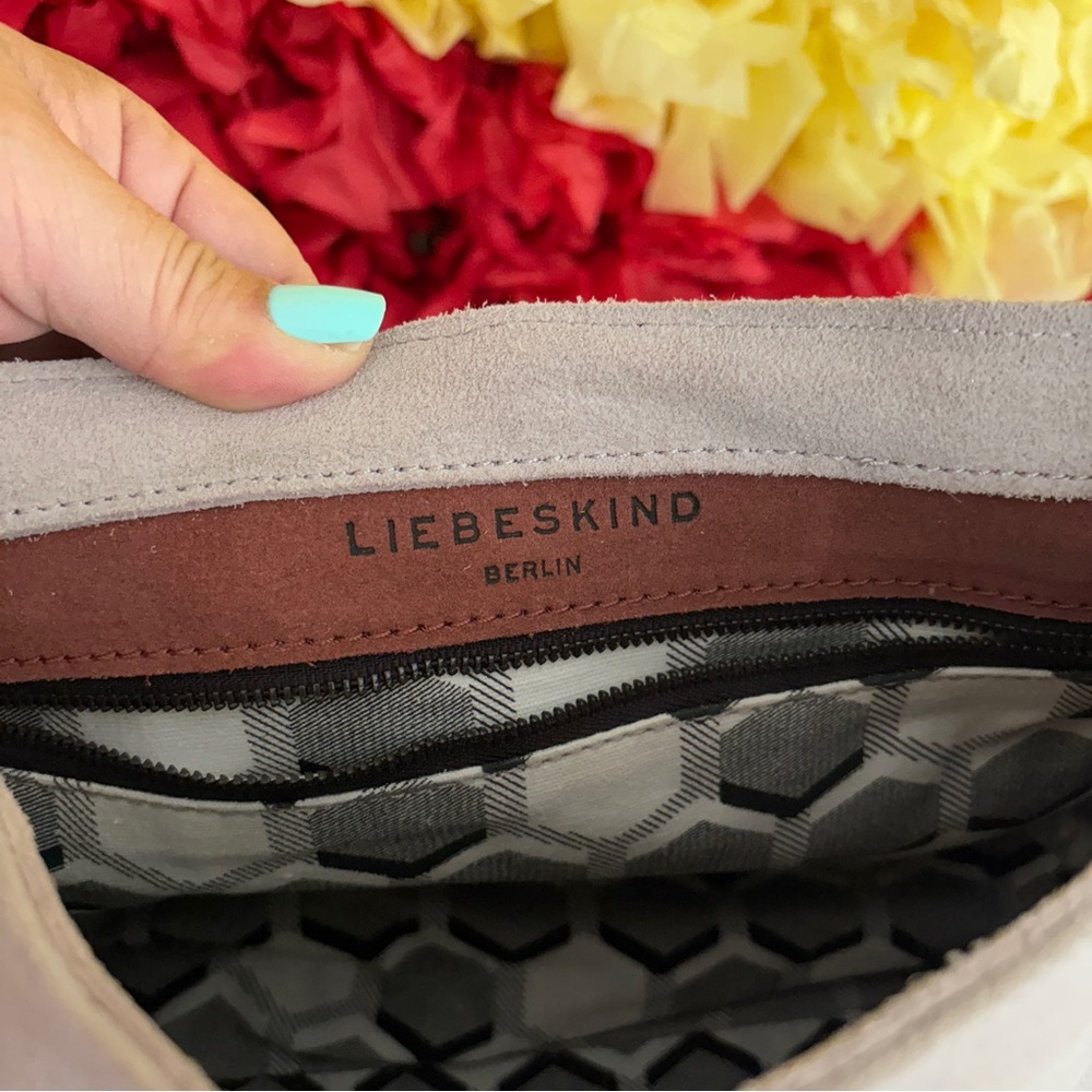 Liebeskind Suede Gray Elegant Crossbody Bag - Picture 7 of 10